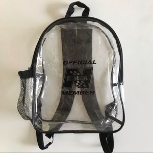 Rare NASCAR Official Member clear backpack
